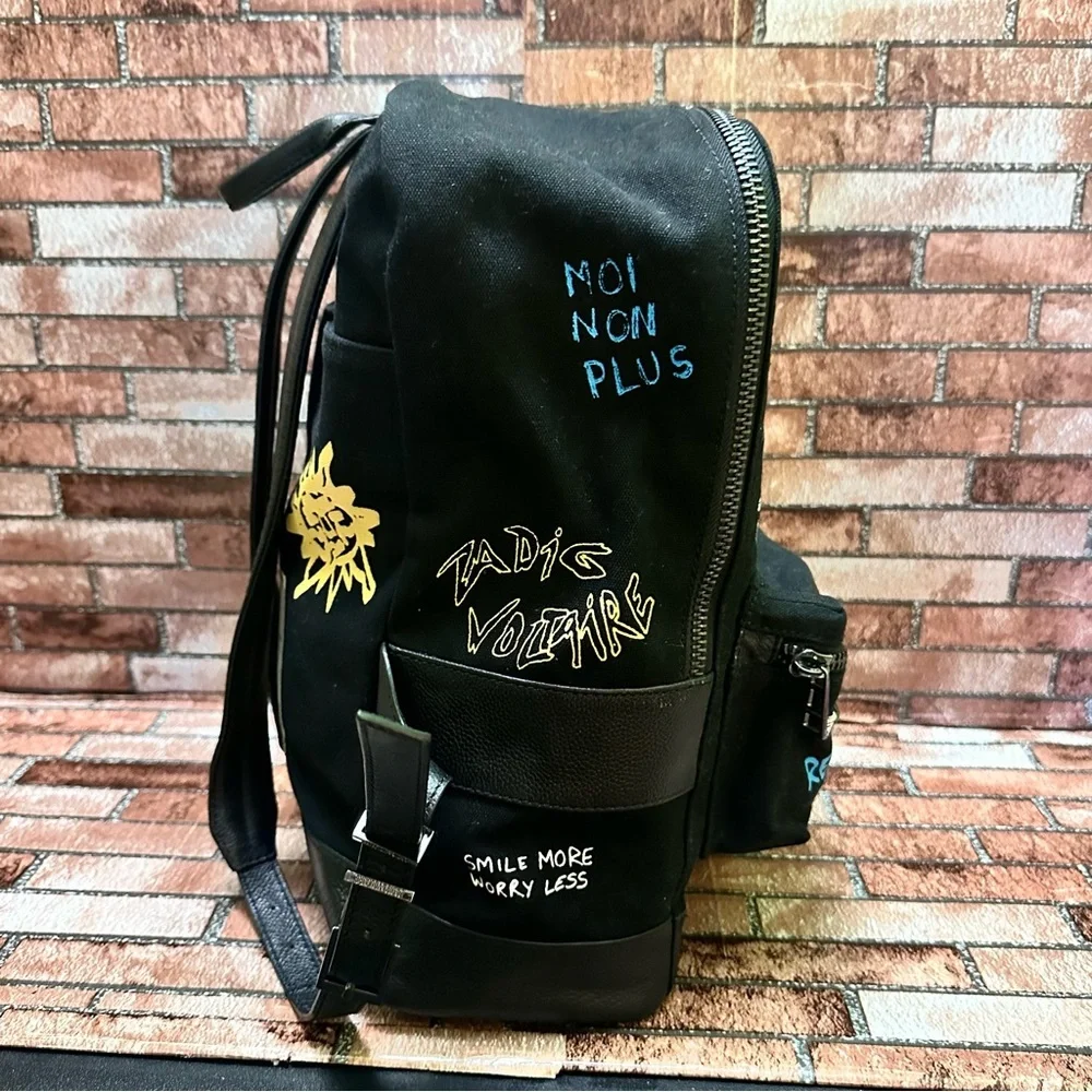 ZADIG & VOLTAIRE Black Graphic Men's Backpack RARE